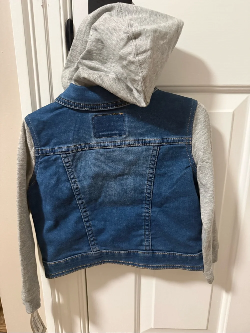 Levi's Blue Denim Jacket with Gray Hooded Sleeves — Kids